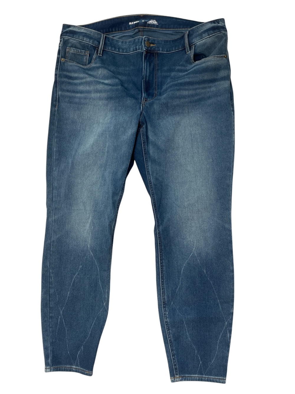 Old Navy Women's High Rise Rockstar Super Skinny Blue Jeans